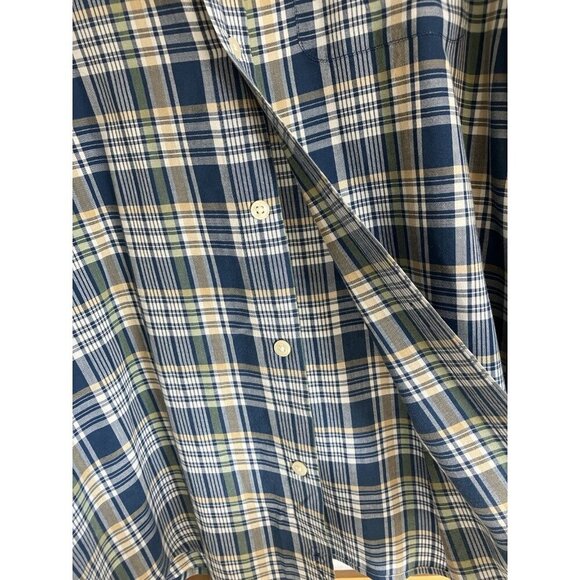 L.L. Bean Mens Medium Blue Plaid Long Sleeve Button Down Shirt OJAV1 100% Cotton - Picture 7 of 11